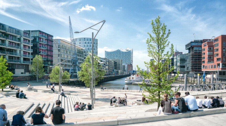 Locations in Hamburg: Erholung am Wasser in der HafenCity