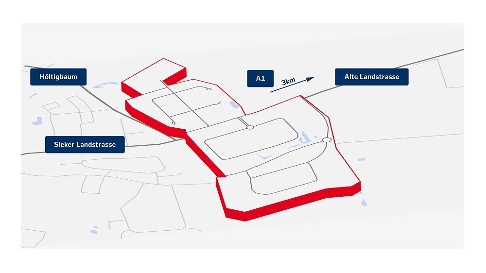 Infographic on traffic links in the Höltigbaum industrial area