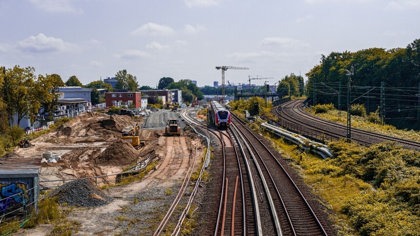 Station forecourt of the future Diebsteich long-distance train station