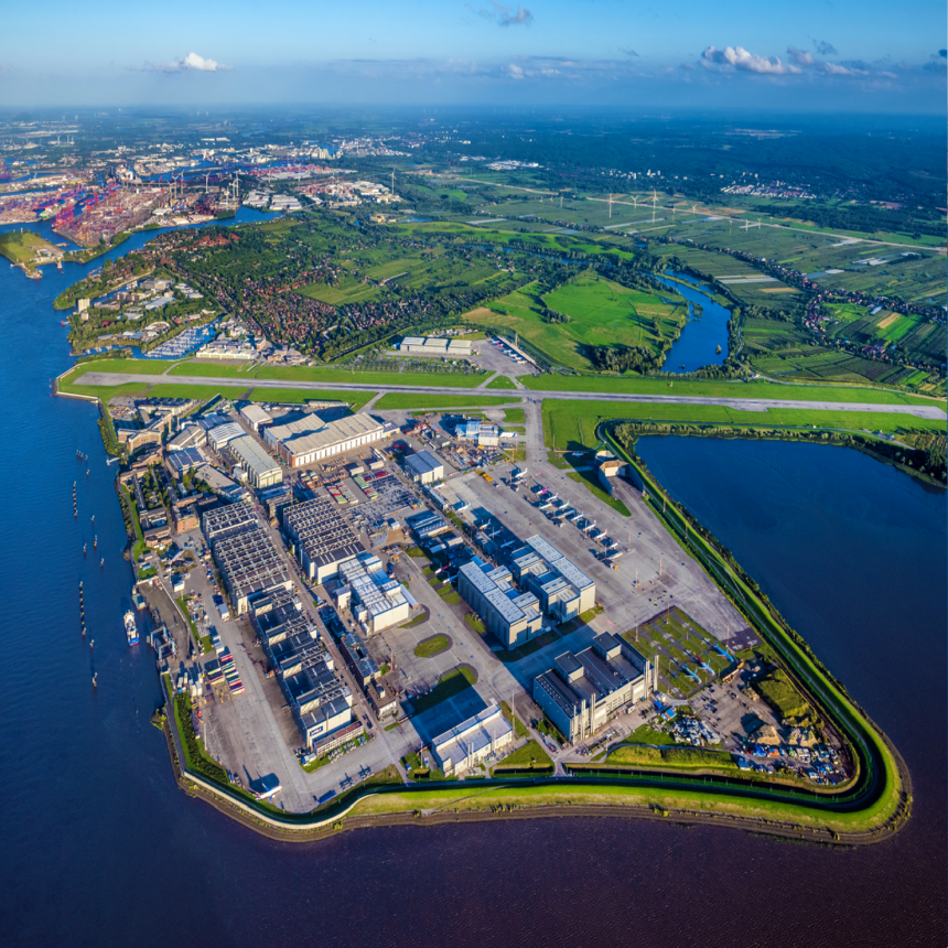 Luftaufnahme der Hafencity Hamburg