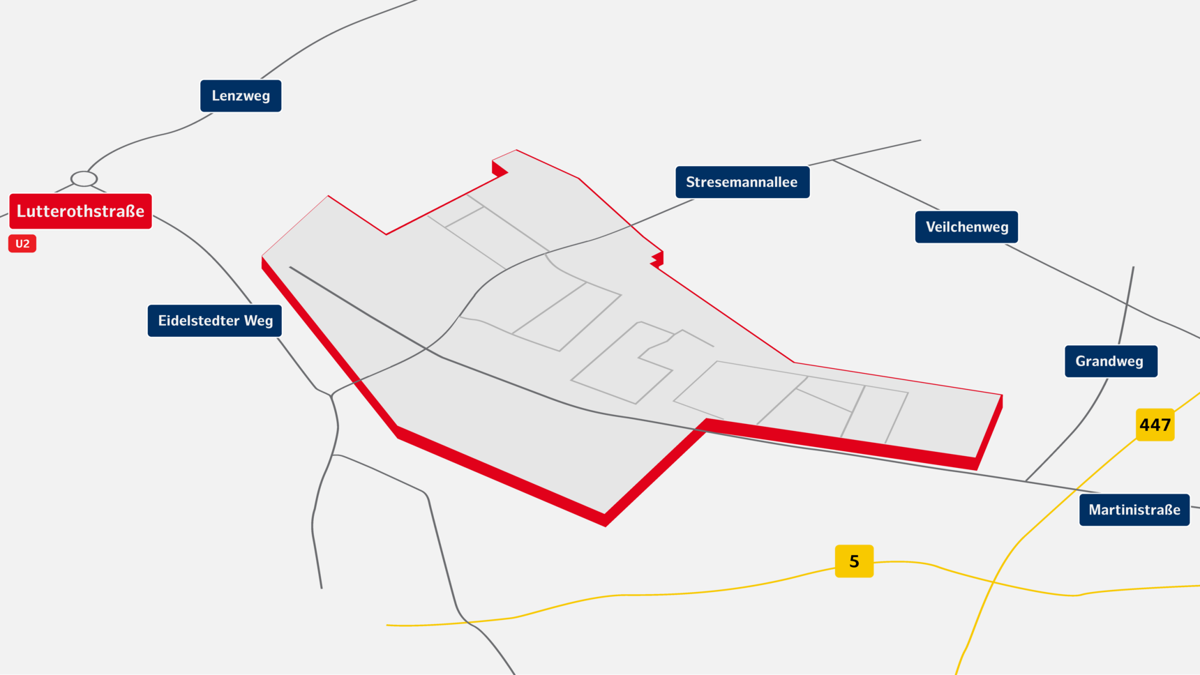 Infographic on traffic links in the Eimsbüttel/Troplowitzstraße industrial and business area