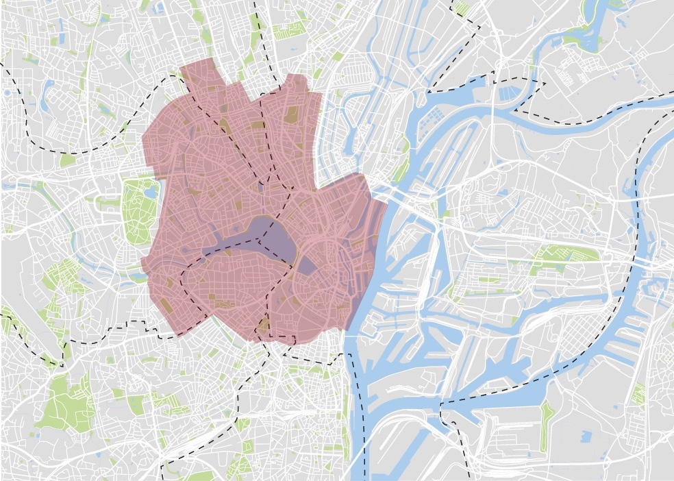 Karte: Betriebsgebiet für autonome Shuttles in Hamburg ab Mitte 2025