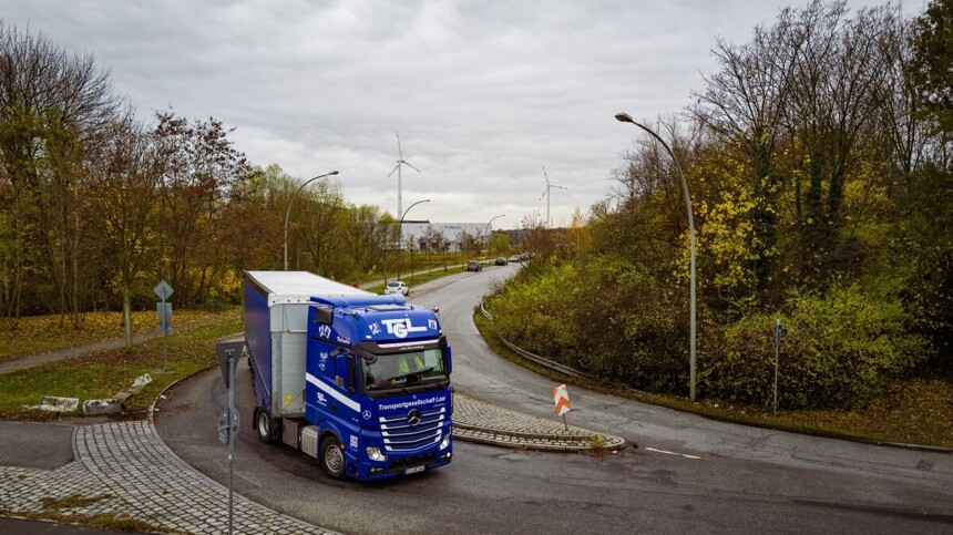 Truck at the Obergeorgswerder industrial site