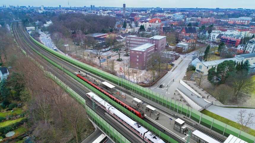 Visualisierung der neuen S-Bahnstrecke der S4