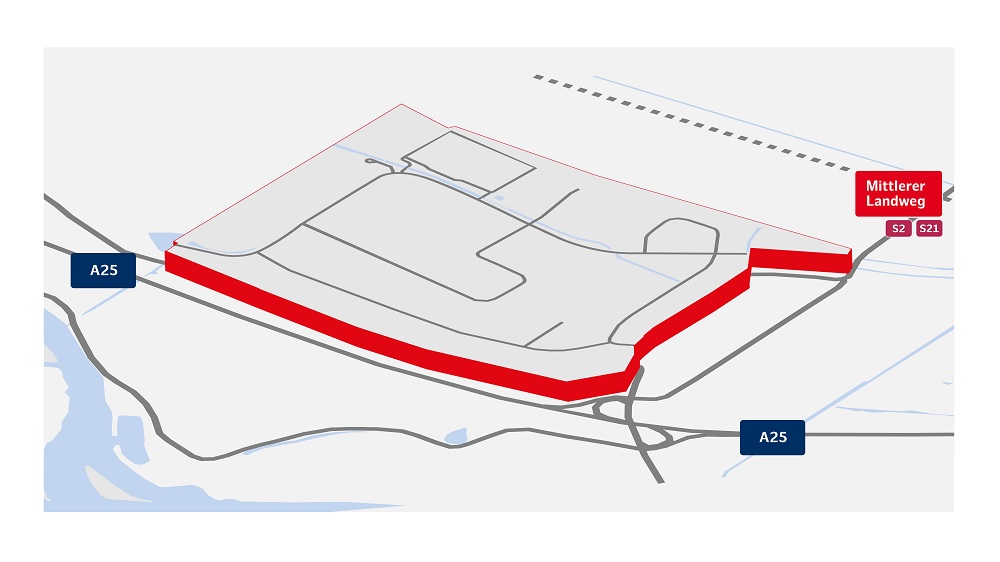 Infographic on traffic links in the Allermöhe industrial area