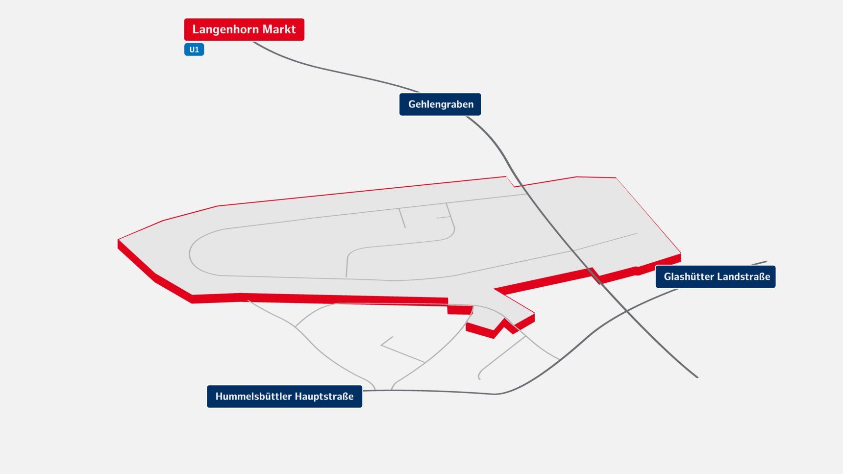 Infografik zur Verkehrsanbindung des Gewerbestandortes Lademannbogen