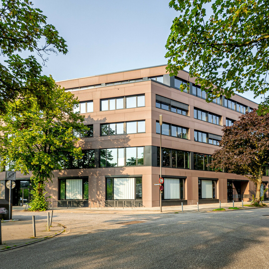 Gebäude Gewerbehof Built in Barmbek in der Frontansichtek