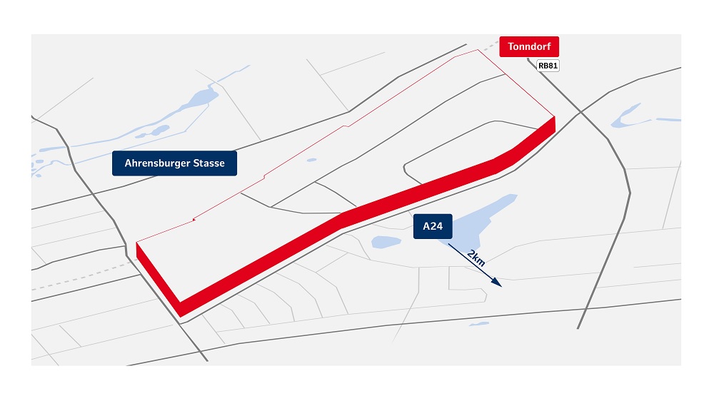 Infographic on traffic links in the Rahlau industrial area