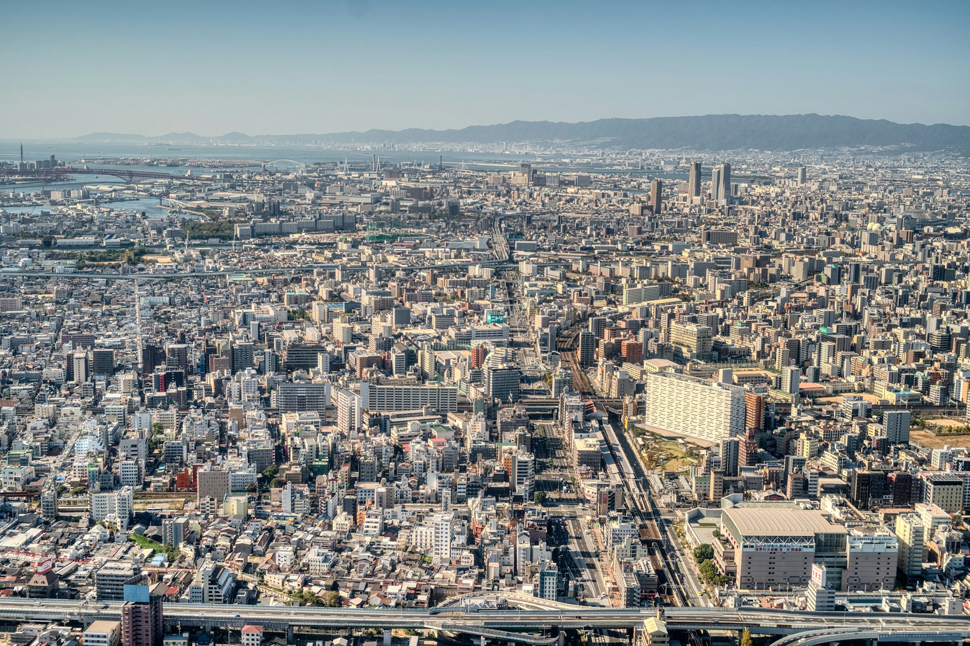 Bird's eye view of Osaka