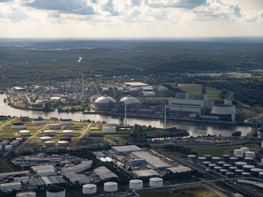 Industrieanlagen in Hamburg-Moorburg