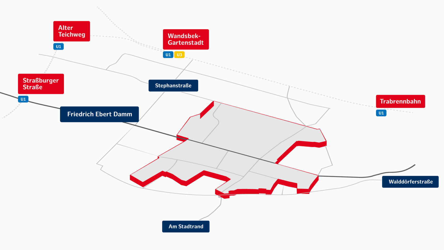 Infografik zur Verkehrsanbindung des Gewerbe- und Industriestandortes Rahlau